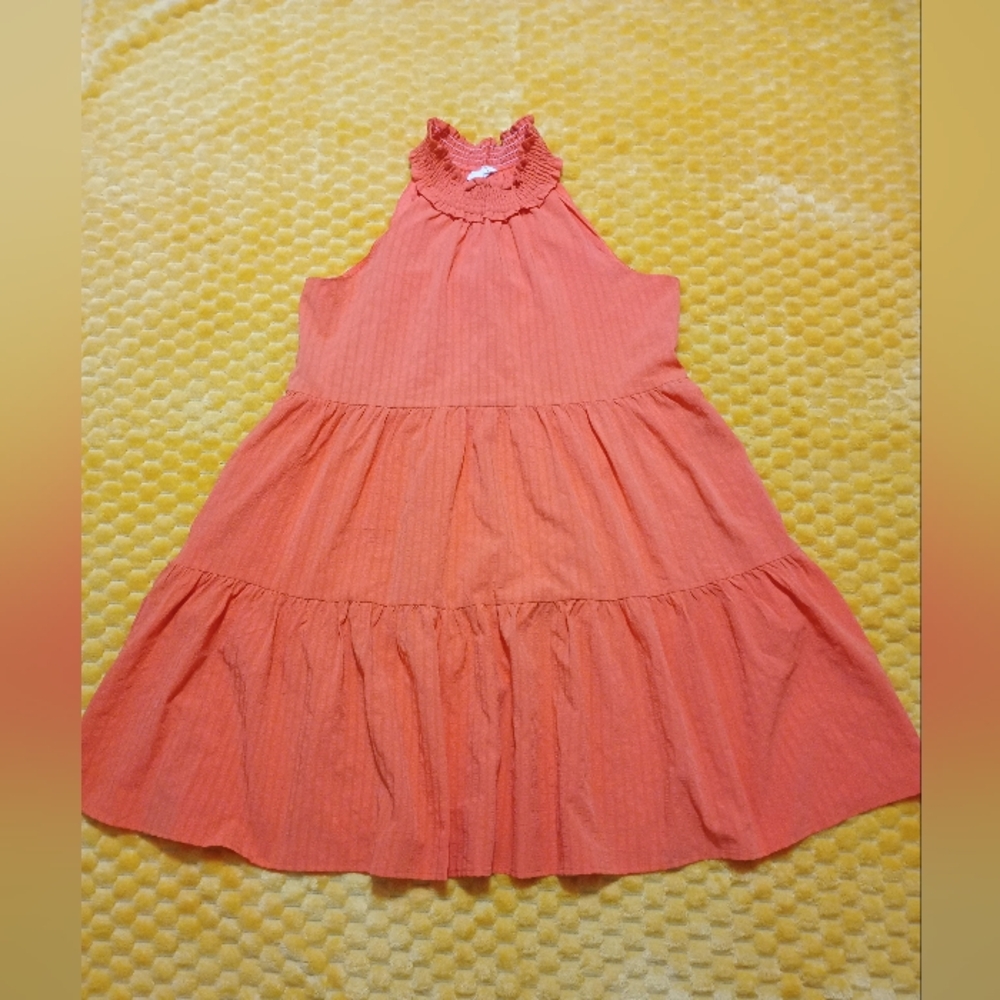 THML Sleeveless Orange Mini Dress